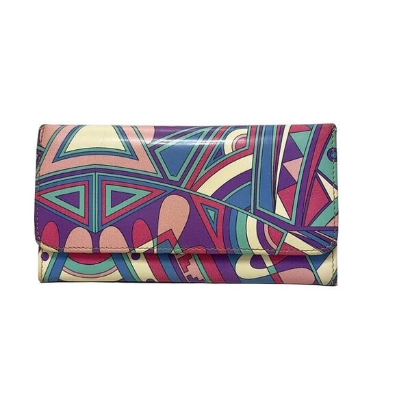EMILIO PUCCI - Purple Cream Multi Leather Long Wallet - Picture 1 of 5